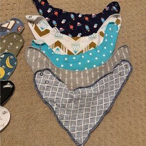 Colorful Patterned Baby Bandana Bib Set